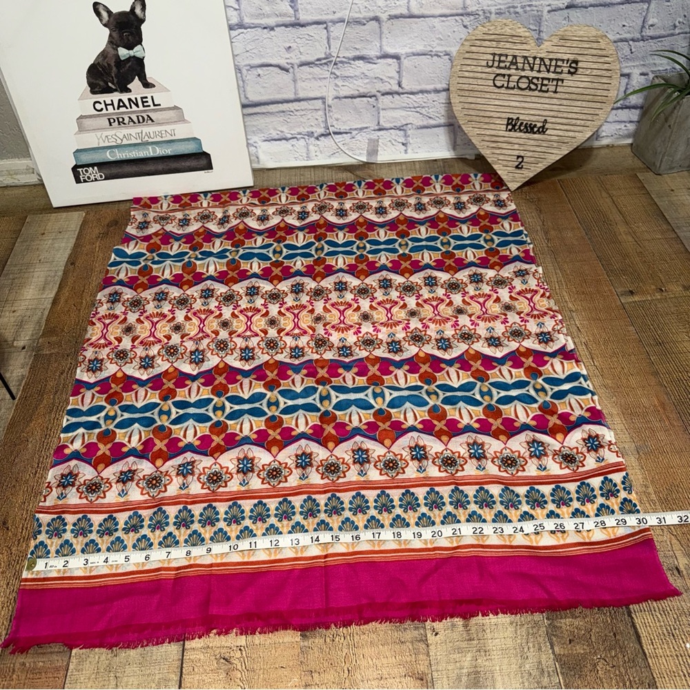 J. Mclaughlin Scarf Multicolor Rectangle Scarf 10… - image 4